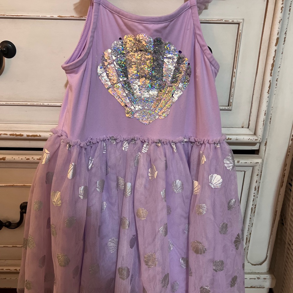 btween Lavender Sequin Shell Girls Dress